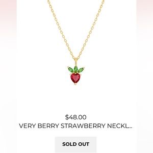 Girls Crew Strawberry necklace in gold